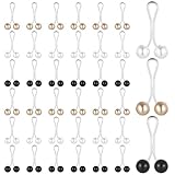 36PCS Hijab Pins Wonderful Hijab Clips Multicolor Muslim Pearl Scarf Clips U Shape Headscarf Shawl Scarf Pearl Pins Scarfs Brooches Pin Jewelry Accessories for Women (White and Gold and Black)