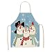 Secuos Delantales De Limpieza con Patrón De Ciervo De Muñeco De Nieve Navideño 53 * 65 Cm Cocina Casera Cocina Ropa De Cocinero Delantal Algodón Lino Baberos para Adultos 2Wq-46387-007