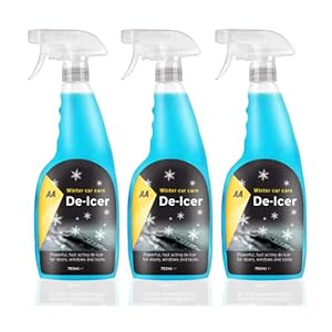 AA Car Essentials – Fast Acting De-icer – 3 x 750ml – Multi-pack – for car windows, door locks, latches, headlights