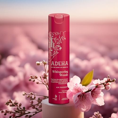 Image of Kleenest Adeha Room Air Freshener Spray - Whispering Woods | Alcohol Free Long Lasting Fragrance for Home & Office | Odour Buster Technology | Essential Oil Room Spray, Pet & Baby Safe | 218 ml