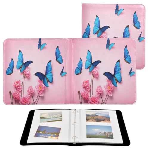 JUMBEAR Álbum de fotos grande autoadhesivo con 20 páginas, álbum de recortes para boda, familia, bebé, vacaciones, hermosas mariposas