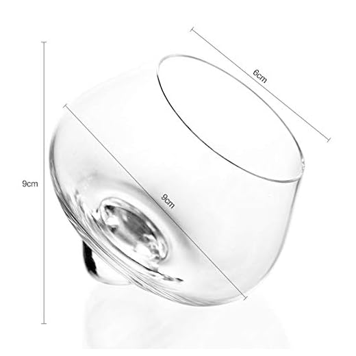 WDBEIZ Campana Copa de Vidrio Creativa Copa de Vino sin Tallo de coñac de Copenhague 200/300 ml Juego de 2 licores pequeños Copa de Whisky