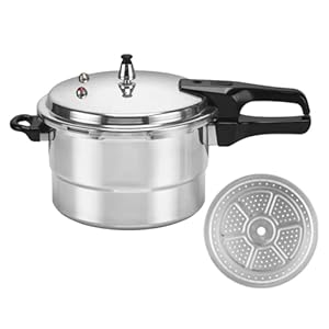 Pressure Cooker – 5 litri pressure Cookware with Steamer Insert | Cooking Pot, alluminio lega Cookware for Poultry Meat Vegetable Seafood Kitchen Cook Restaurant