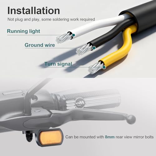 Image of MoKitDora LED Turn Signals Front Mini Blinkers Running Light for 2009-2017 Harley Touring Street Road Electra Glide King 2015-2024 Softail Breakout Deluxe Fat Boy Street Bob, Amber