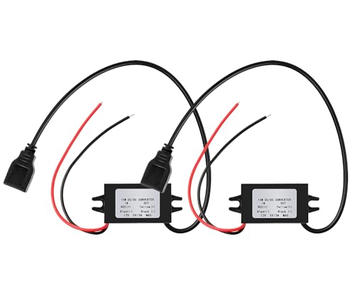 Image of Weewooday 2 Pieces 12v to 5v Dc Converter Buck Module USB Output Power Adapter Dc Car Power Converter Regulator