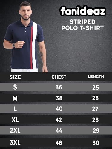 Image of fanideaz Branded Mens Half Sleeve Cotton Striped Polo T-Shirt for Mens || Polo Tshirt for Men || Branded Tshirt for Men