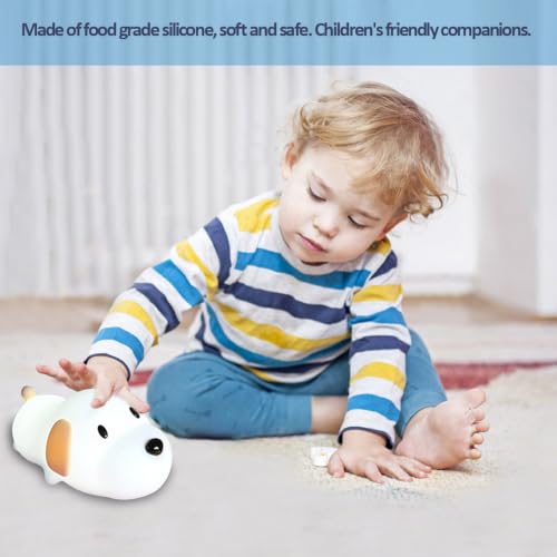 Image of Led Cute Dog Night Light, Dimmable Nursery Puppy Kawaii Lamps, Super Squishy Silicone USB Rechargeable Touch Control Night Lamp for Kids Adults, Used for Camping Party Room Decor (Dog)