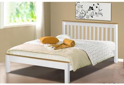 Amani Grasmere Double White Bed Frame - No Drawers