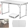 White -120 x 60 x 70/62/55cm Portable Table