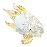 iplusmile Figuras De Peces De Cristal Decorativas Doradas Vidrio Ecológico para Decoración del Hogar Oficina y Mesa Regalos Familiares