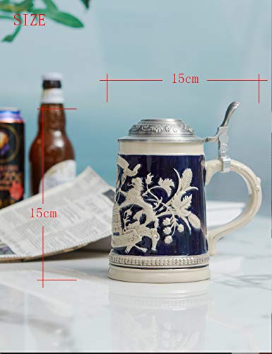 Haucoze Beer Stein Mug German Bavarian Drinking Stanley Drinking Mug With Lid For Man 0.6Liter #TOP6