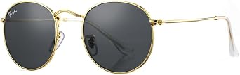 Pro Acme Polarized Round Sunglasses Classic Retro Metal Frame | 50MM Lens,Blocks UVA/UVB Rays,All-Season Wear,Old-School Cool