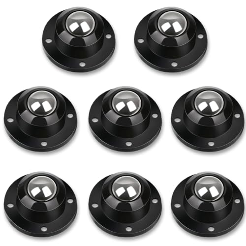 Juufly キャスター 粘着テープ式キャスター ボール車輪 家具 静音 移動便利グッズ 簡単に取り付ける 家電 スムーズに360度回転 ねじ 台車 車輪ボール キャスターホイール 回転ホイール 黑色 ‎8個セット