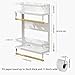 EASTTOWEST Magnetic Spice Rack,4 Tier Kitchen Magnetic Shelf for Refrigerator with 2 Paper Towel Holders and 5 Removable Hooks,Matte White