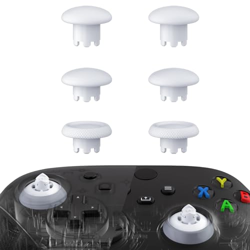 eXtremeRate Edge Sticks Interchangeable Thumbsticks for Xbox Series X/S, Robot White Swappable Analog Stick Joystick for Xbox One S/X, Xbox Elite V1, for Nintendo Switch Pro Controller