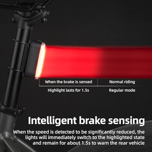 Luz trasera de bicicleta con sensor de freno inteligente para solucionar descuidos de carga 5