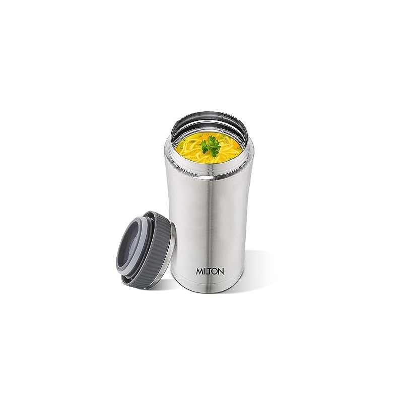 Milton Optima 350 Thermosteel Hot and Cold Flask, 350 ml, Silver | Vacuum Insulated | Rust Proof | Leak Proof | Tea | Coffee | Juice