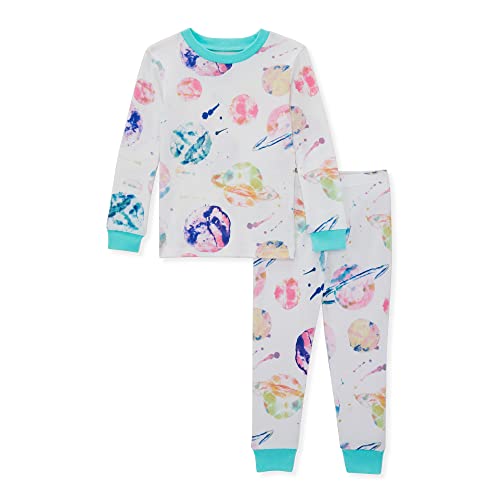 Image of Burt's Bees Baby Infant, Little and Big Girls' 2-Piece Long Sleeve Tee and Pants Cotton Pajama Set