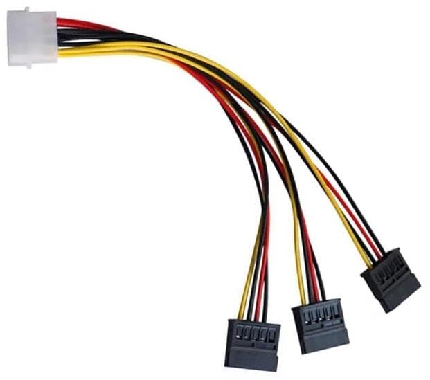 Lunatic 8549 Kasa içi 3 Port ide Molex Sata Power Hdd 4 Pin Güç Kablosu 4pin Molex erkek/ 3x 15pin SATA dişi 3 port sata dişi 1 port 4 pin ide power erkek