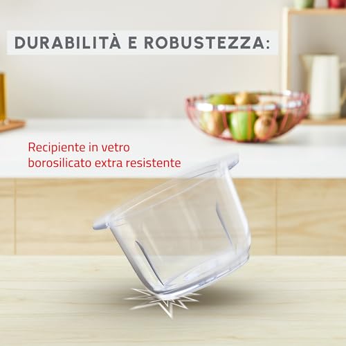 Moulinex Choppeo, Tritatutto con Recipiente in Vetro, Capacità Utile di 1 L, Vetro Borosilicato, 2 Velocità, Java Pepper, DJ602110 - Immagine 2