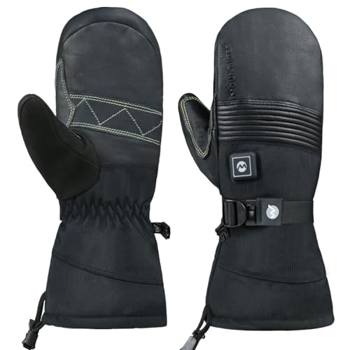 MOUNT TEC Explorer 4S Touchscreen Heated Mitten Gloves for Arthritis Hands 2200mah Keep Hands Warm in Winter for Men & Women (Black, XL)
