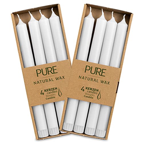100% PURE NATURAL Stabkerze Haushaltskerze nachhaltig Natürliches Wachs 25 cm 10h RAL Germany ohne Duft Ökokerze Biokerze (Sand) Cover