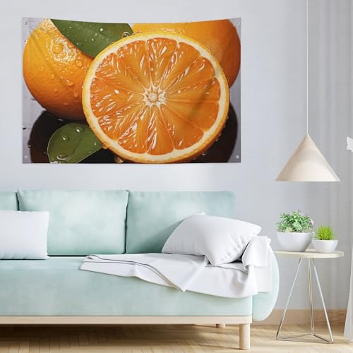Drapeau orange en polyester durable de qualité supérieure avec 4 œillets de fixation