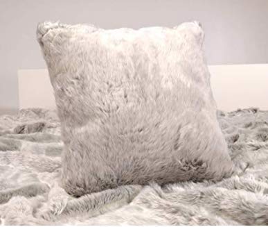 Grande Couverture en Fausse Fourrure Argent Fausse Fourrure Renard en différentes Tailles (Oreiller 45x45cm) Cover