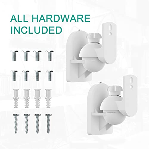 Wali Speaker Wall Mounts, Bookshelf Speaker Wall Mount Brackets, Surround Sound Speaker Mounts, Hold Up To 7.7 Lbs, (Swm202-W), 2 Pack, White #TOP7