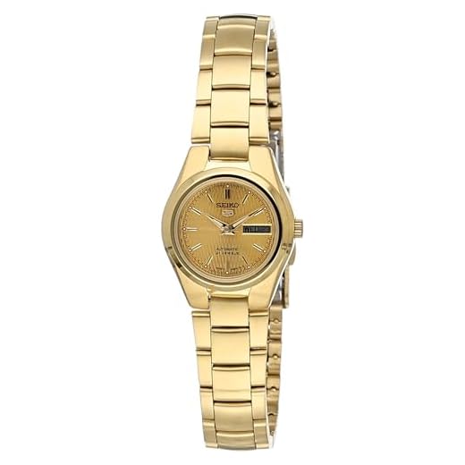 Seiko SYMC18K1 - Reloj analógico de mujer automático con correa de acero inoxidable dorada - sumergible a 30 metros