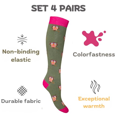 Image of Cotton Knee High Socks for Women Made in Italy, Long Socks for Women (One Size Fits All) Women Dress Socks