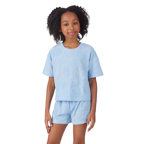 Image of Saint Eve Kids Girls 2 Piece Terry Outfit Set Soft T Shirt and Shorts Matching Lounge Set Summer Clothes for Girls
