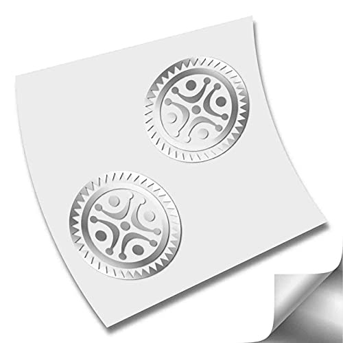 2 PEGATINA STICKER VINILO ADHESIVO CELTA ESTELA CANTABRA CANTABRIA (Plata Metalico)