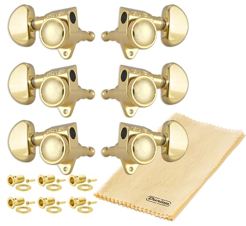 Grover 502G ROTO-GRIP Locking Rotomatics Guitar Tuners, Tuning Machines Set 3+3 18:1 Gold Tuning...