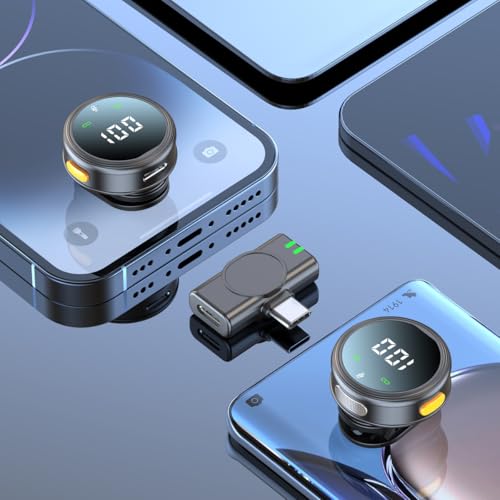 Image of Wireless Lavalier Microphone for iPhone - iPad, Android Phone Computer, Mini Microphone for Live Streaming, Video Recording, Outdoor or Indoor Interviews, YouTube, TikTok, Vlog (H25)