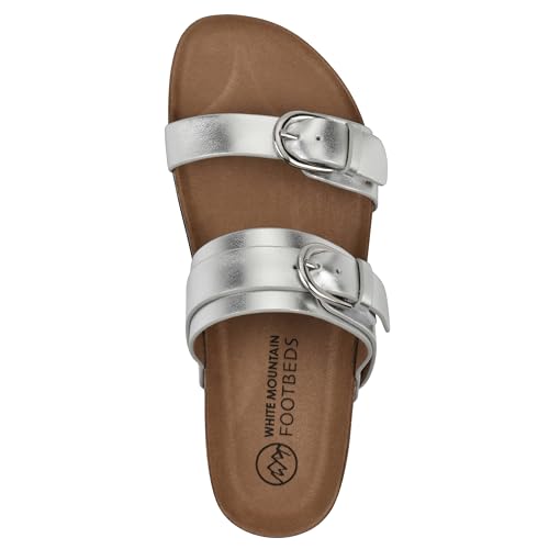 Image of WHITE MOUNTAIN Women's Hardball Double-Buckle Signature Comfort-Molded Footbed Sandal