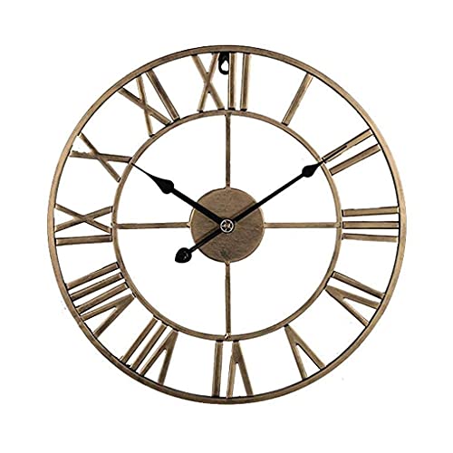 Horloge murale extérieure étanche cadran romain ornement fer forgé XJBTBA