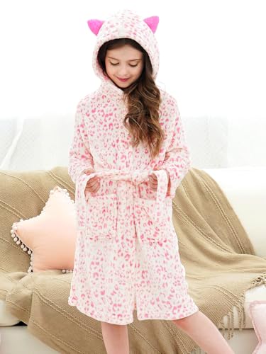 Image of Doctor Unicorn Soft Hooded Rainbow Bathrobe Sleepwear for Girls