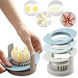 Yafook Egg Slicer, Multifunctional 3-in-1 Boiled Egg with Stainless Steel Cutting Wire, Egg...