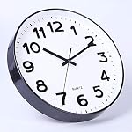 Foraineam 2 Pièces 12-Inch Horloge Murale Silent Non Ticking Batterie Exploitée Quartz Décorative Horloge pour Home Office School