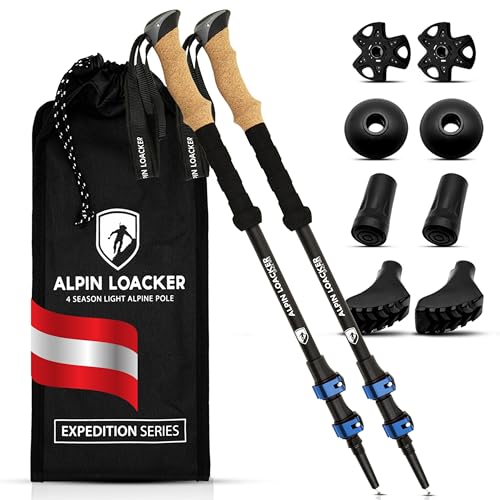 ALPIN LOACKER Teleskop Wanderstöcke Aluminium mit Korkgriff I Leichte...
