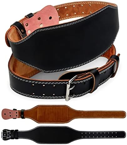 Nana Bolian 5mm Thickness Leather Weight Lifting Belt 6" Wide, 20mm Thickness Protect Padded, Fitness Belt with 10 Adjustable Holes Suitable For Man/women Deadlift Weights, Strength Training, Squat