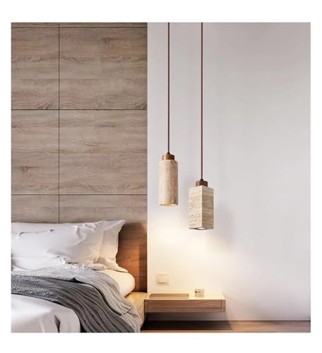 Suspension restaurant en travertin et lustre marbre jaune style nordique
