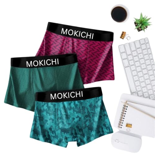 Image of Men's Microfiber Printed Boxer Briefs for Men | Ultra Soft Breathable Stretch Trunks | Moisture Wicking Comfort Fit Innerwear | Elastic Waistband | Assorted Prints | Pack of 3