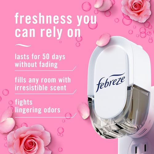 Image of Febreze Plug In Air Freshener, Odor-Fighting Scented Oil Refill, Air Fresheners for Home and Bathroom and Kitchen, Long Lasting for Strong Odors, Romance & Desire Scent, 0.87oz Refills, 2 Count