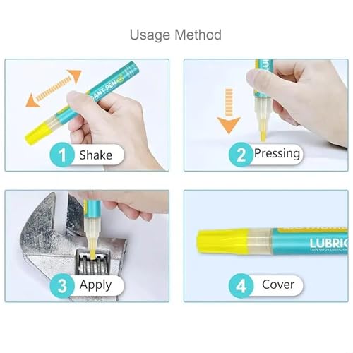 Image of Lubrication Oil Pen, Precision Oiler Pen for Metal Tool Maintenance, Machine Lubricant, Lubrication with Pen-Tip Precision, Controlled Flow, Prevent Corrosion, Ideal for Tights Spaces, 5 Pack