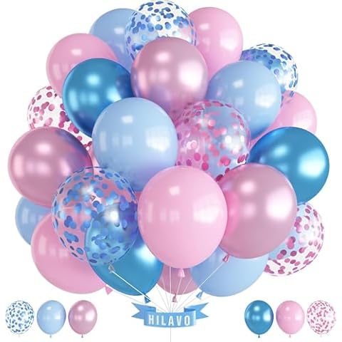 Pastel Pink and Blue Confetti Balloon Set Cover