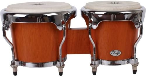 Natal NFU67N-MCH Fuego Natural Wood Bongos with Chrome Hardware in Matt Honey