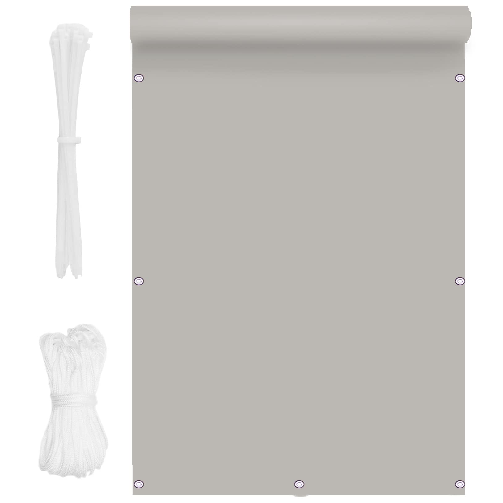 GJZQDKX Balcony Privacy Screen 1.1x6m Weather Resistant Fence Windscreen for Patio Garden Backyard High Visibility Reduction Easy to Clean Light Gray Privacy Shield