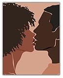 ShopHaven Afro American Couple Art, Couple Kissing, Black Love, Boho Art, Romantic Poster- 11x14 - Unframed - Decor for Home, Bedroom, Dorm, Gift